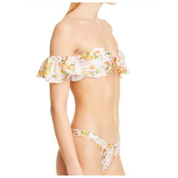 FARM RIO Tangerine Dream Flutter Sleeve Bikini Top Womens Medium Pink Floral NEW - Picture 3 of 12
